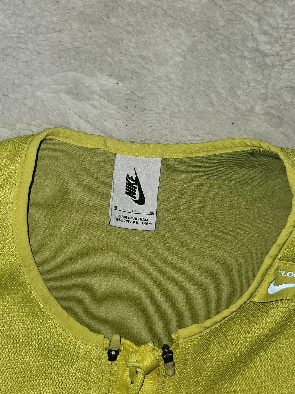 Nike/Off White Yellow Lime Sports Crop Top